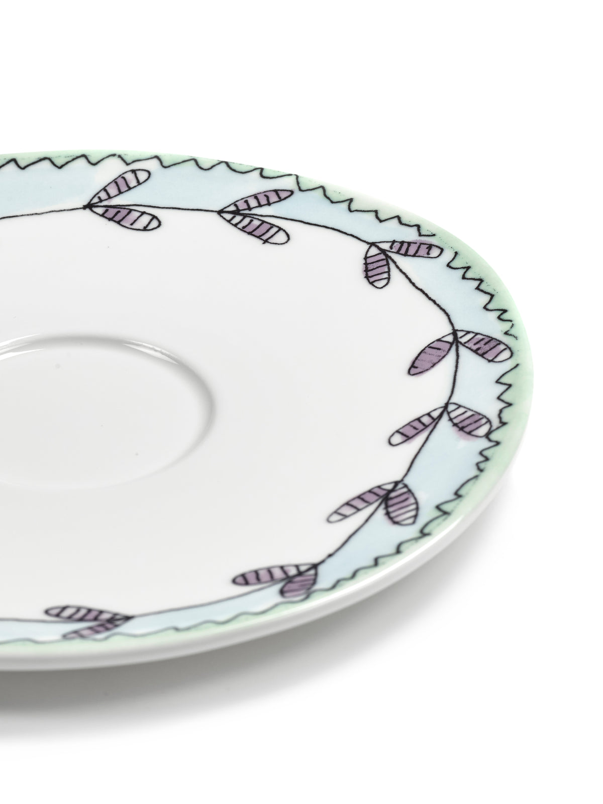Midnight Flowers - Lot De 2 Soucoupes Pour Tasse À Café Haute - Porcelaine Bone China - Blossom Milk