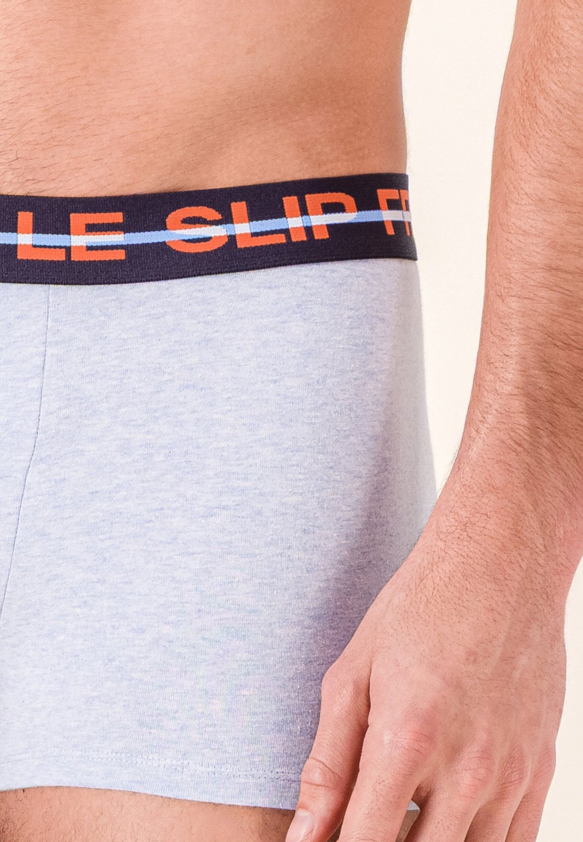 Redoutable Cotton Boxer Shorts - Marl Sky Blue