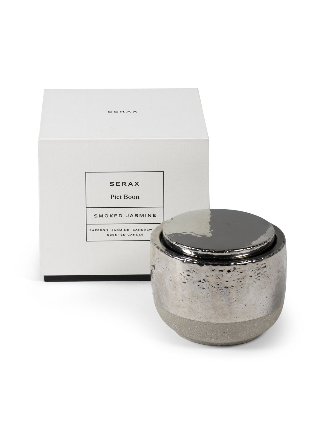Candles Smoked Jasmine - Bougie D'ambiance - M - Cire De Soja Et Paraffine - Argent