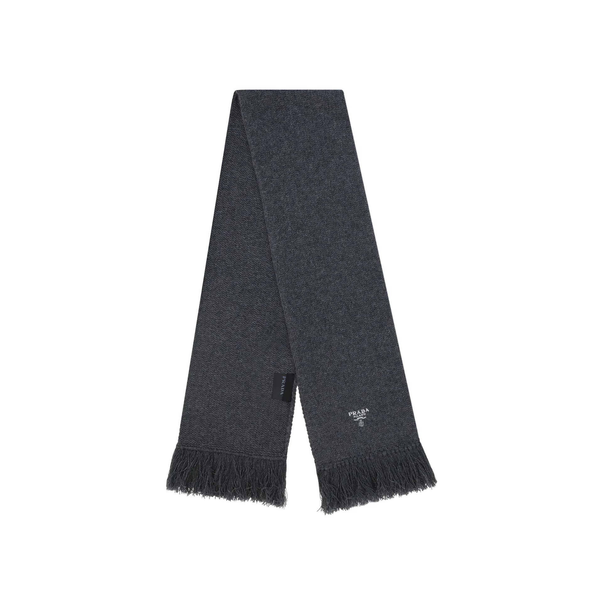 Prada - Bufanda de cachemir con logo - Hombres - Gris