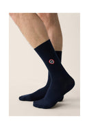 Chaussettes Mi-Hautes Unies Bleu Marine - Robuste Marine
