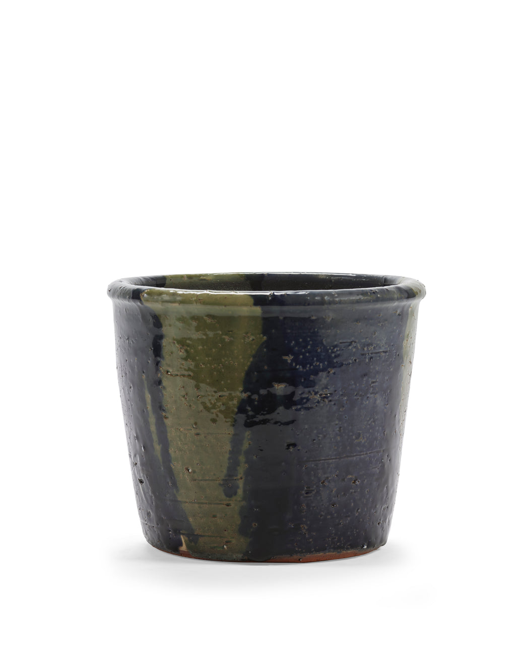 Glazed Shades - Pot De Fleurs - L - Terre Cuite - Bleu Gris