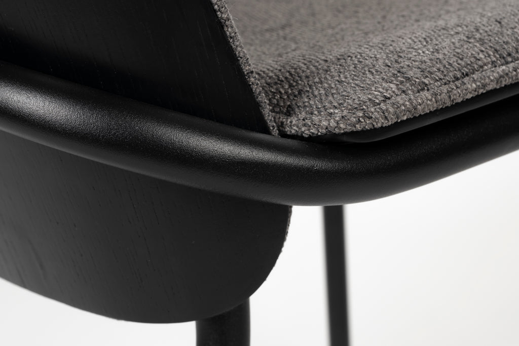 Clip - Dining Room Chair - Fabric - Black/Grey