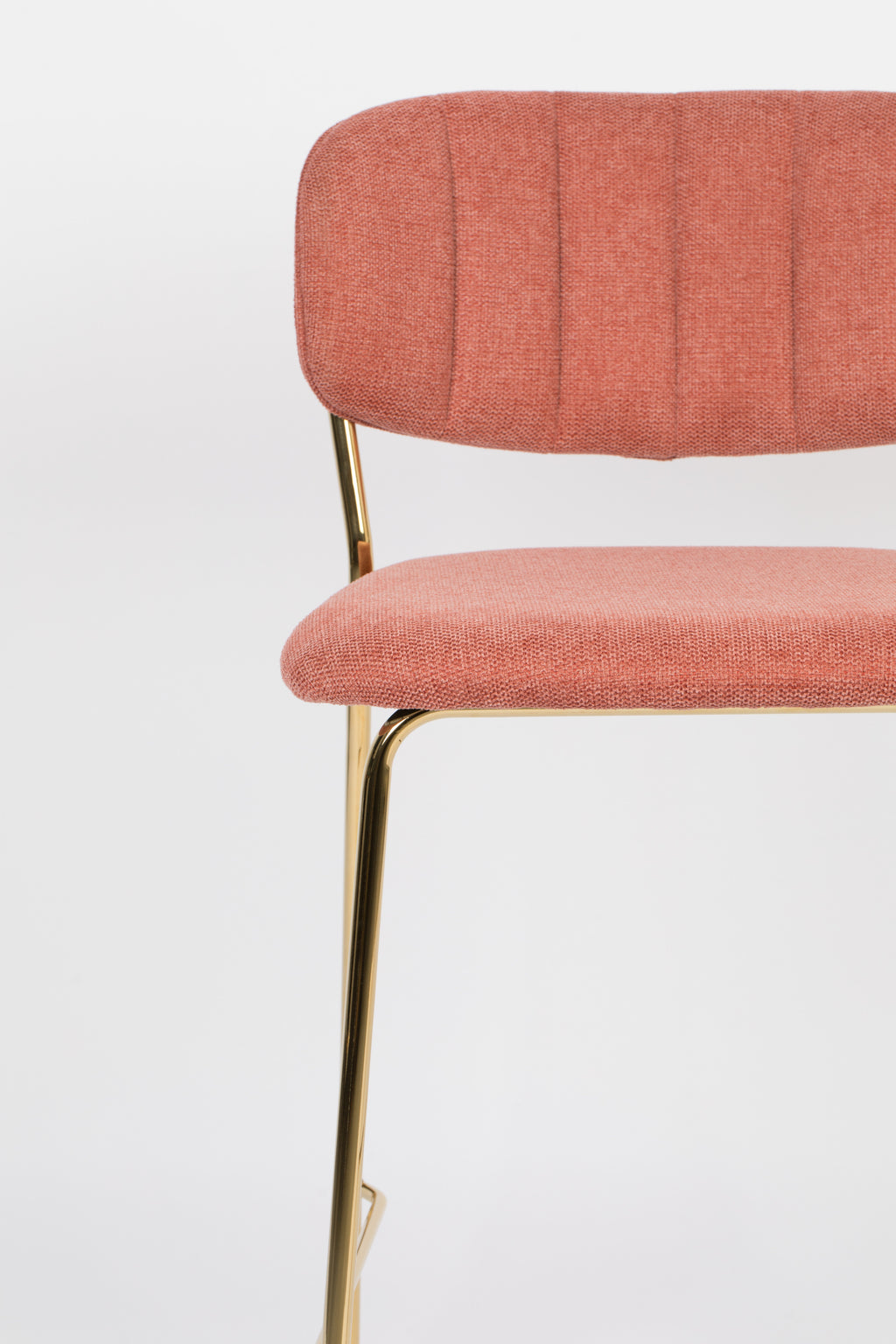 Jolien - Bar & Counter Stool - Fabric - Gold/Pink