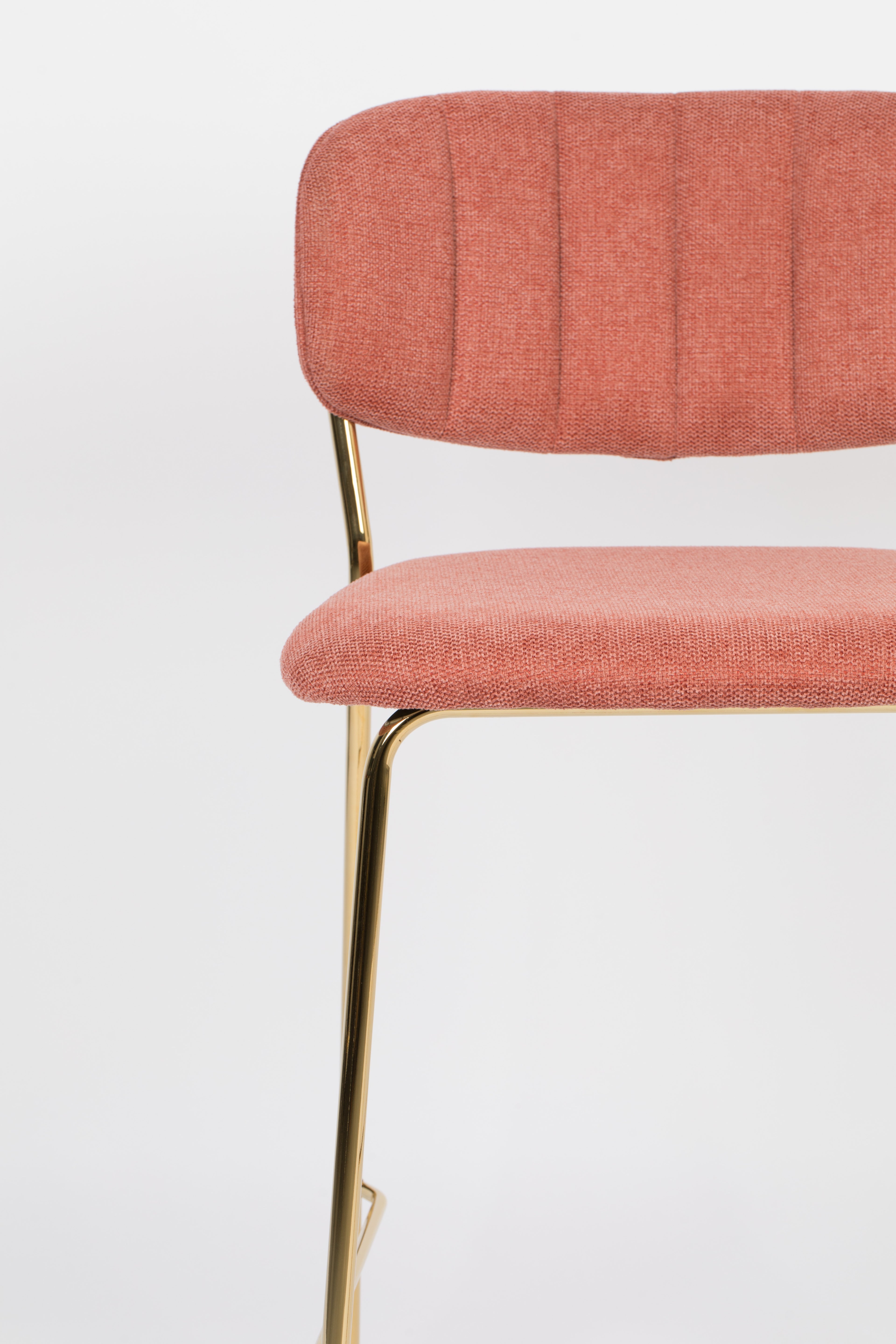 Jolien - Bar & Counter Stool - Fabric - Gold/Pink