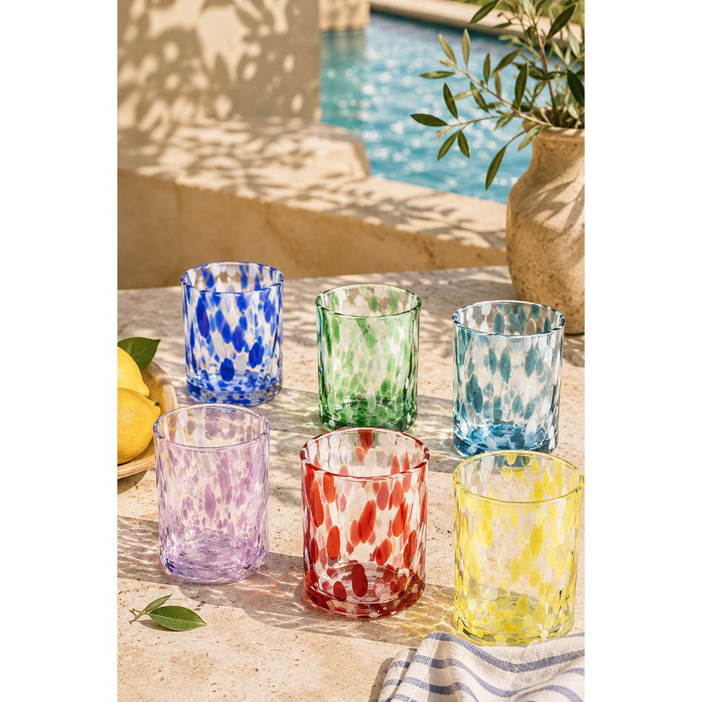Carnaval - Set of 6 Water Glasses - Assorted Colours