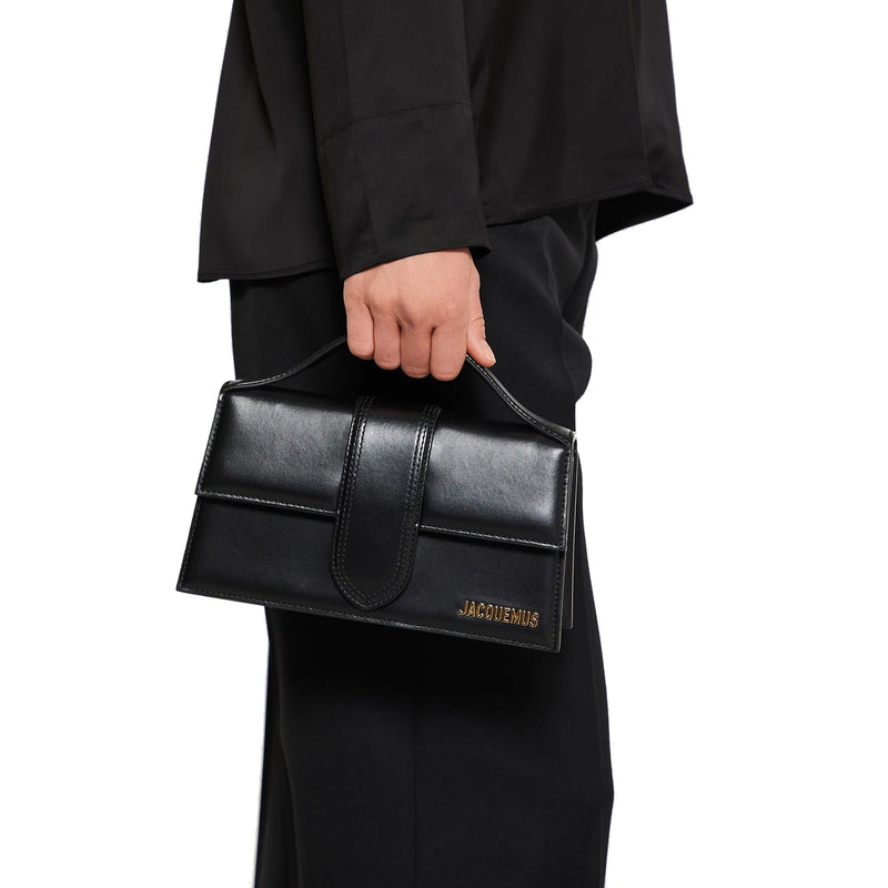 Sac Jacquemus Le Grand Bambino - Gold Logo - Femme - Black
