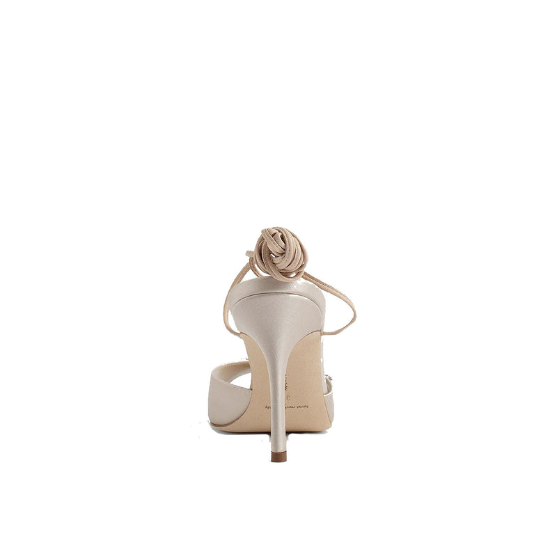 Sandales - Manolo Blahnik Plumena 090 Satin - Beige