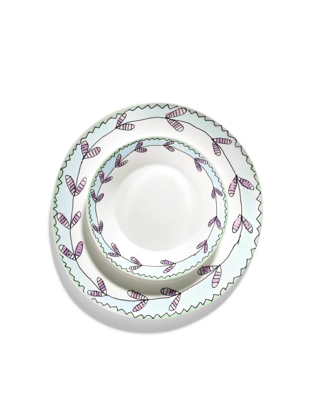 Midnight Flowers - Lot De 2 Assiettes - L - Porcelaine Bone China - Blossom Milk