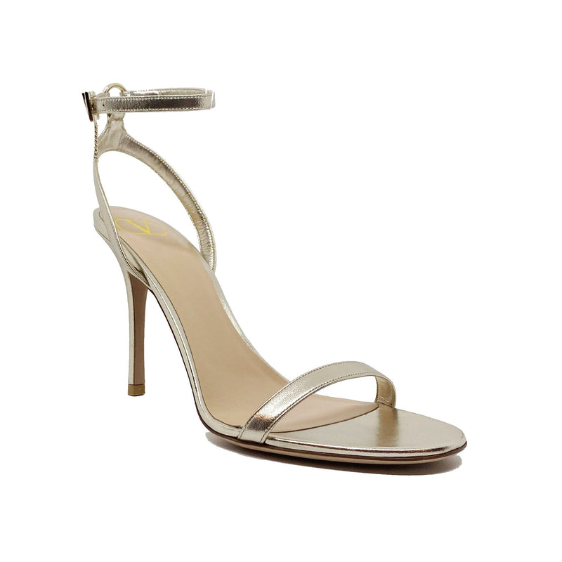 Sandales À Talons Valentino Leather - Femme - Gold