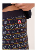 Ensemble Pyjama Haut Bleu Marine Et Bas Fantaisie En Coton - Pyjama Manuel Haut Manches Longues Uni Marine Et Bas Long Fantaisie