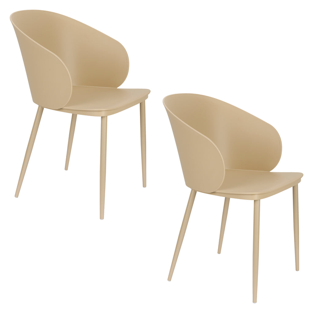Gigi All - Dining Chair - Polypropylene Plastic - Beige/White