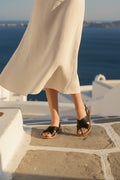 Acoyte Sandals - Black Croco