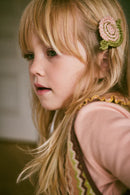 Duo of Snail faded pink barrettes - Misha & Puff selection available on www.amaetc.com, eco-friendly concept store for children