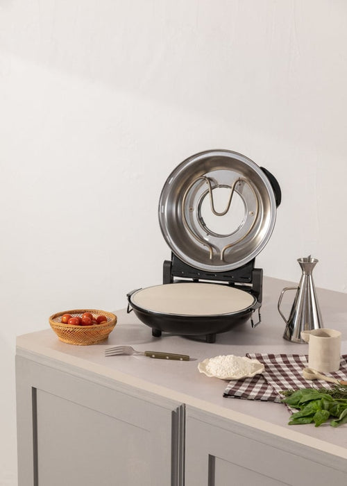 Pizza Maker - Electric Pizza Oven With Refractory Stone - Black