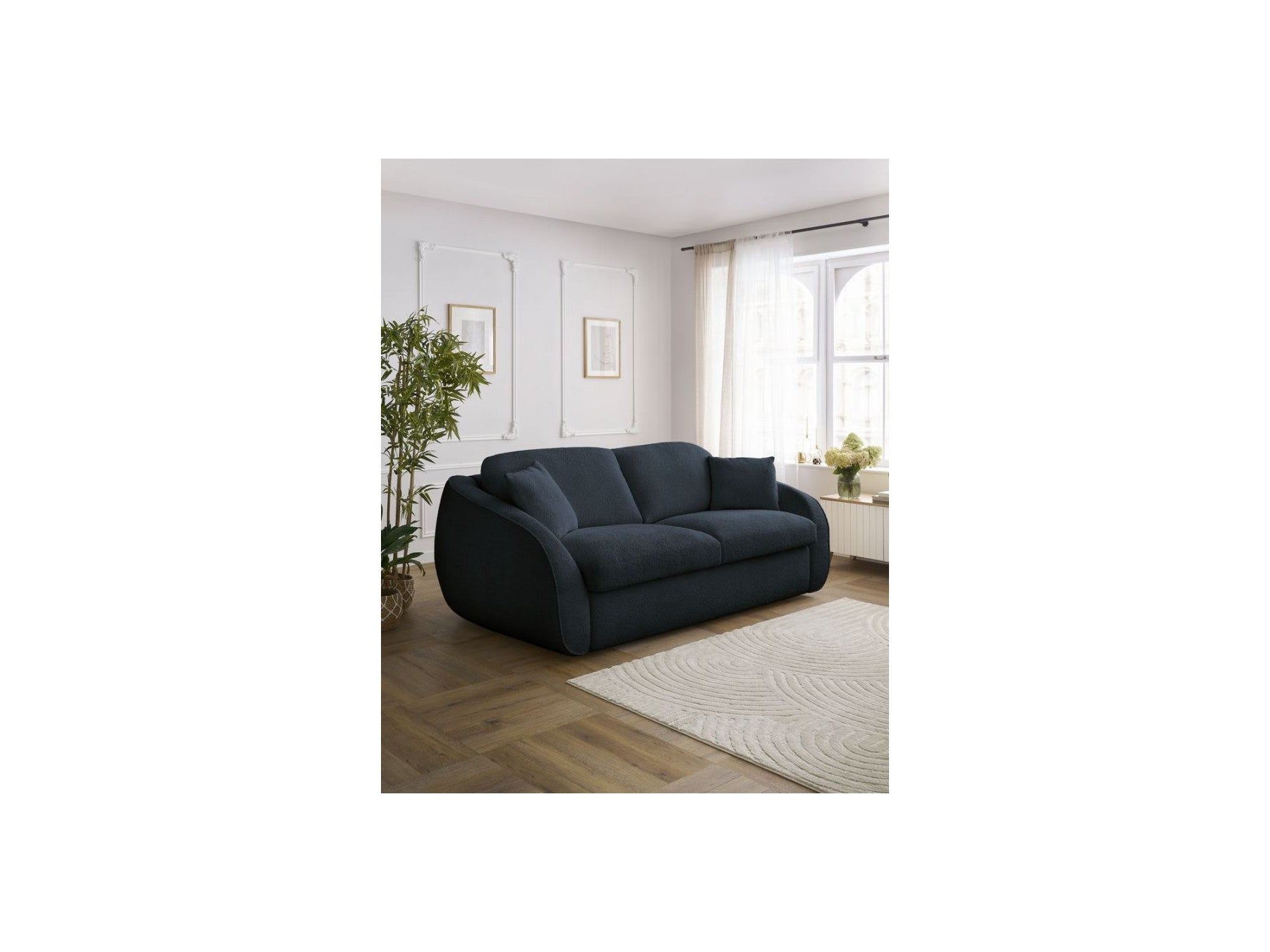 Cezanne - Straight Sofa Bed with Express Opening - Bouclé Fabric