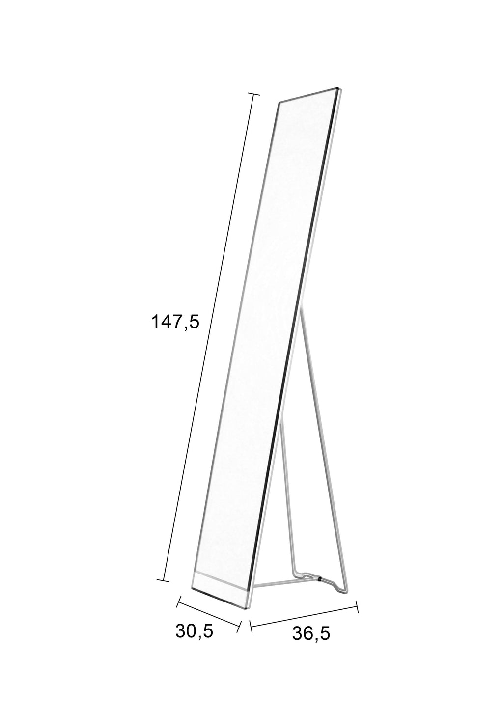 Stand - Mirror - Steel - White