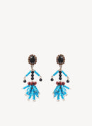 Marni - Boucles D'Oreilles Résine Et Métal - Iris Blue - Femme