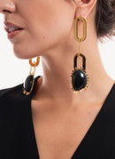 Marni - Boucles D'Orelles Chain Amoeba - Black - Femme