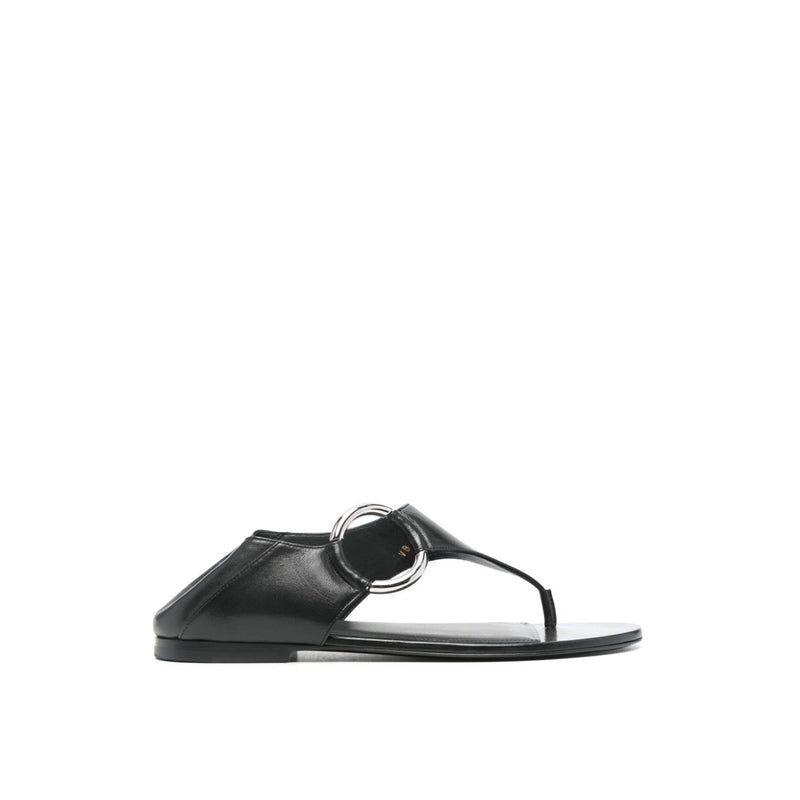 Sandales - Saint Laurent Ring Leather Flat - Black