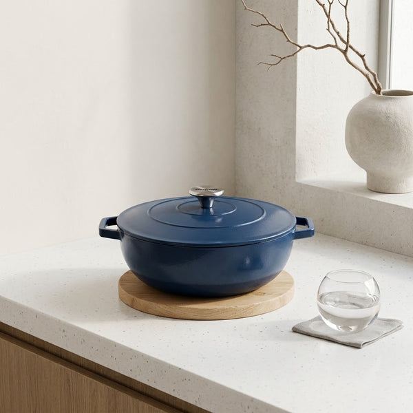 Cocotte rotonda in ghisa - Blu