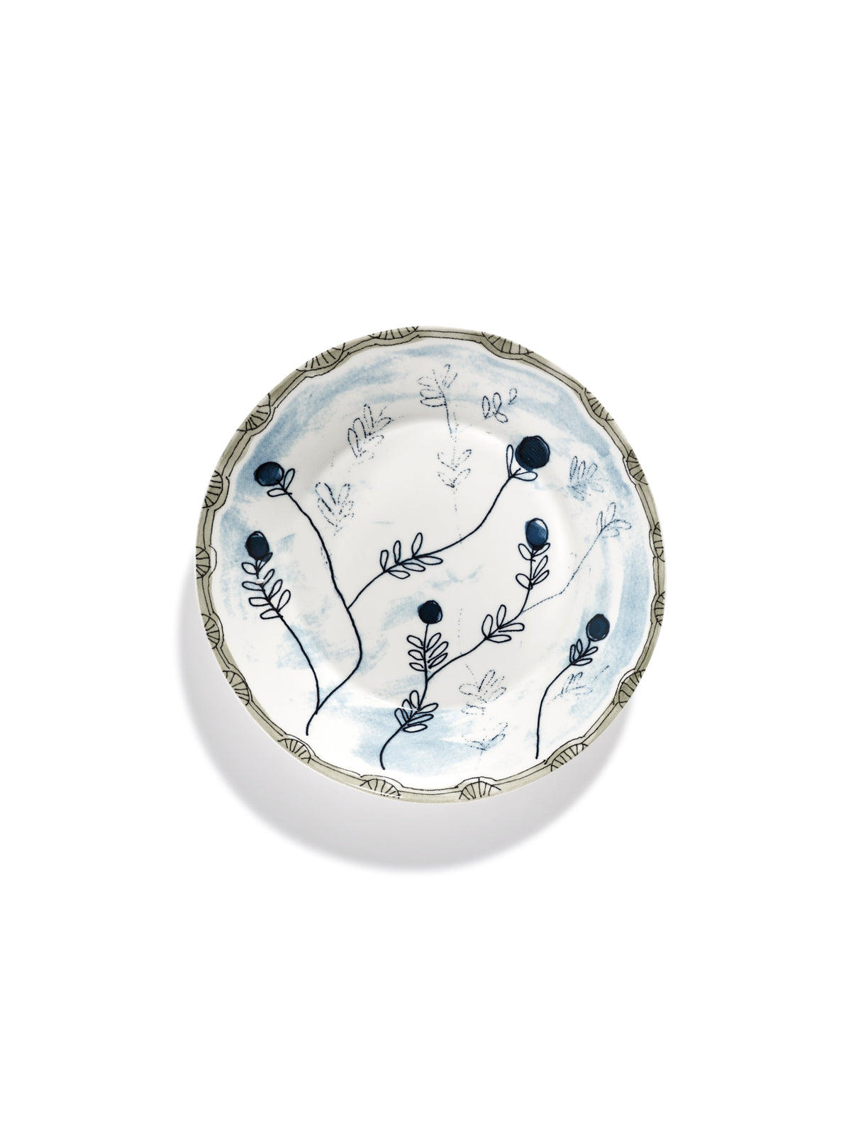 Midnight Flowers - Lot De 2 Assiettes Creuses - M - Porcelaine Bone China - Mirtillo Tea
