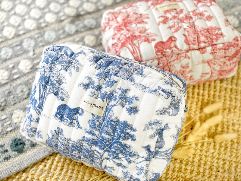 The Maxi Pencil Case - Toile De Jouy Inspiration - Brick