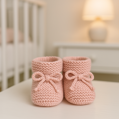 Les Choupinets - Rose Poudré - Chaussons De Naissance