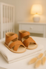 Sandals - Grained Leather - Camel