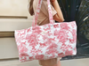 Le Maxi Cabas «Madame Pioline », Brique Rosé Inspiration Toile De Jouy