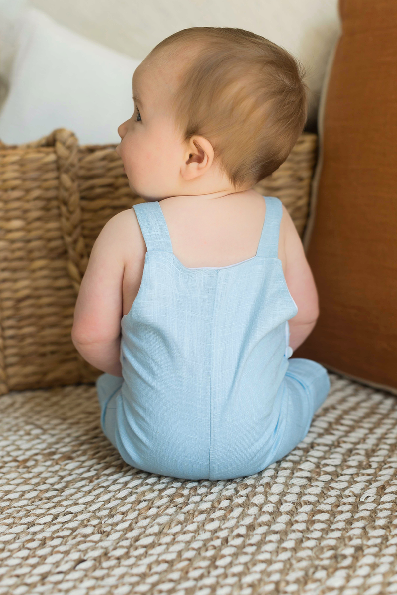 The Favorite - Linen Overalls - Sky Blue