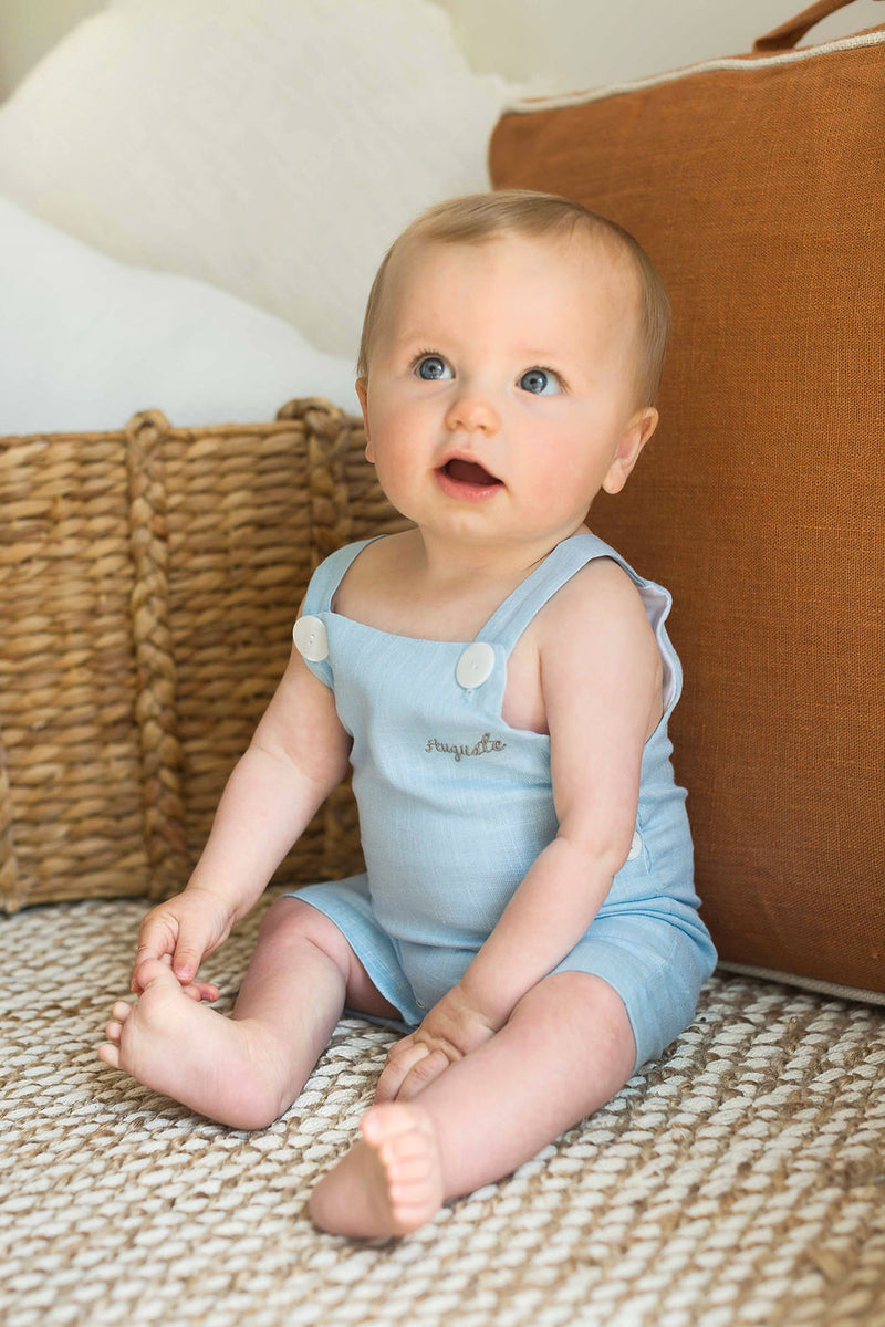 The Favorite - Linen Overalls - Sky Blue
