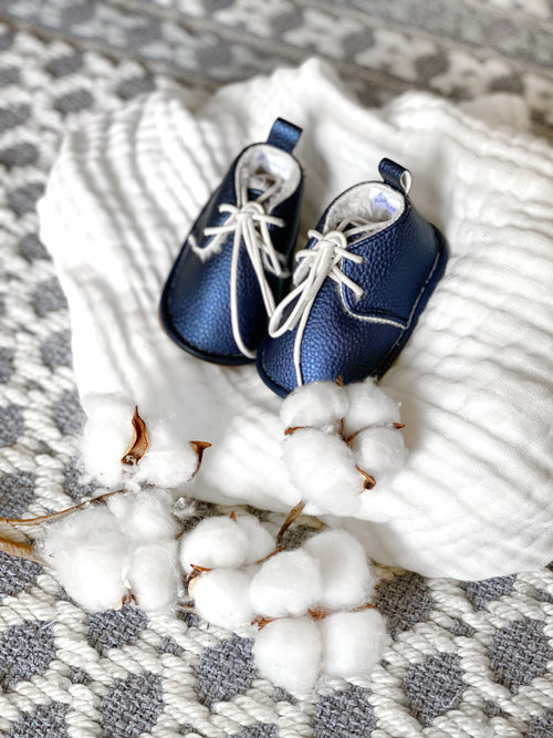 Les Pirouettes - Boots En Cuir Bleu Nuit