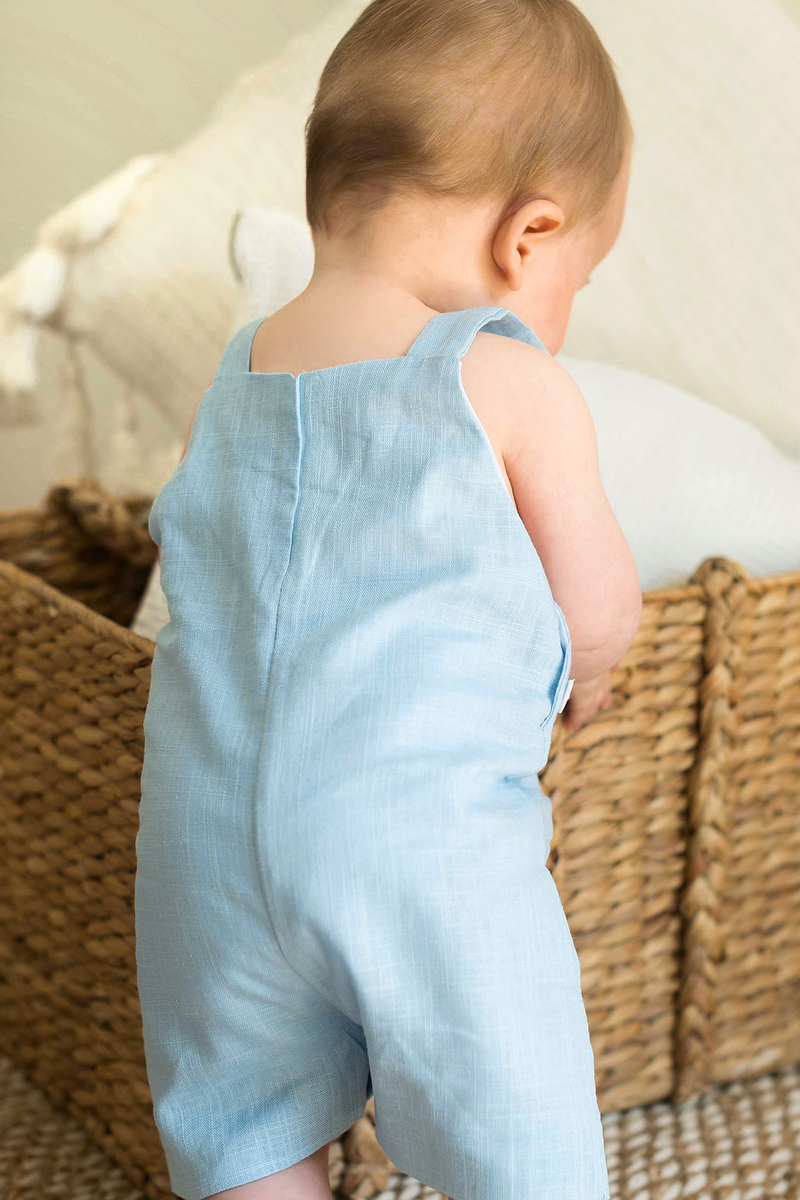 The Favorite - Linen Overalls - Sky Blue