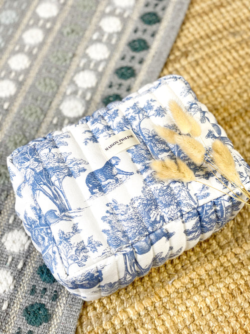 La Maxi Trousse - Inspiration Toile De Jouy - Bleu Nuage