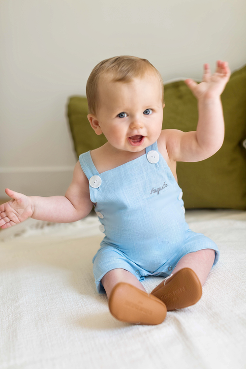 The Favorite - Linen Overalls - Sky Blue