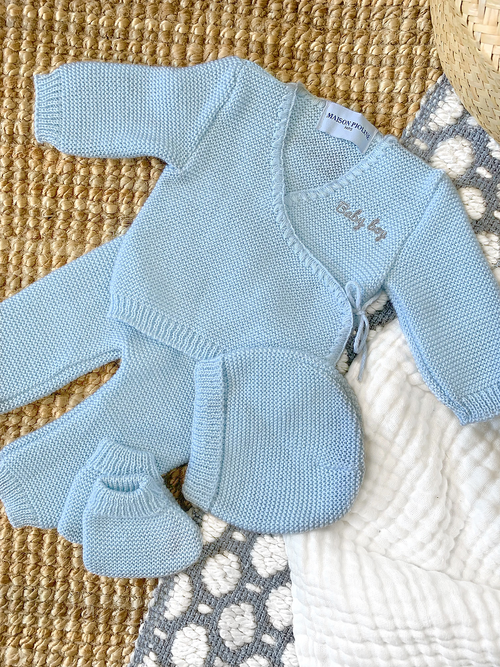 La Petite Perle - Bleu Nuage Trousseau De Naissance