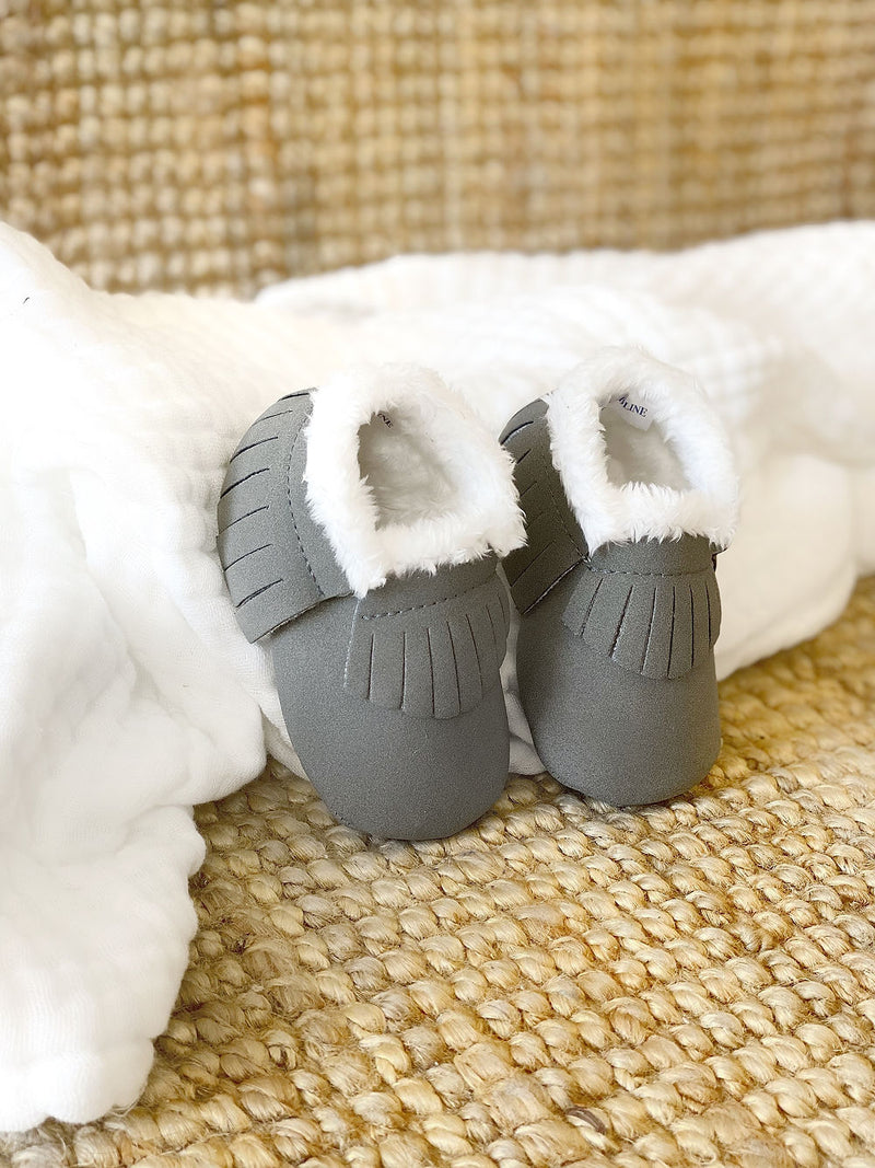 Furry Slippers - Gray Color