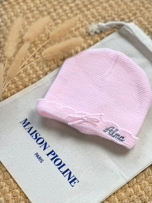 L'Amoureuse - Bonnet De Naissance - Rose Dragé