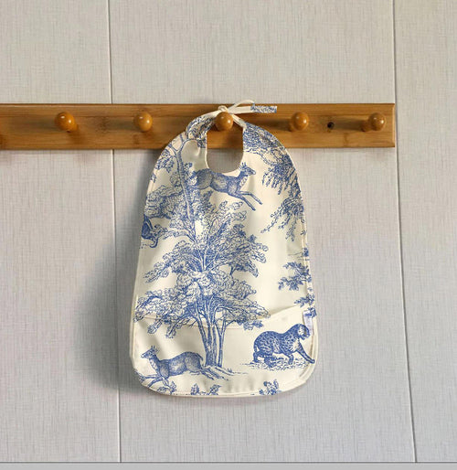 Bavoir Imperméable "Le Fabuleux" - Bleu Nuage - Inspiration Toile De Jouy