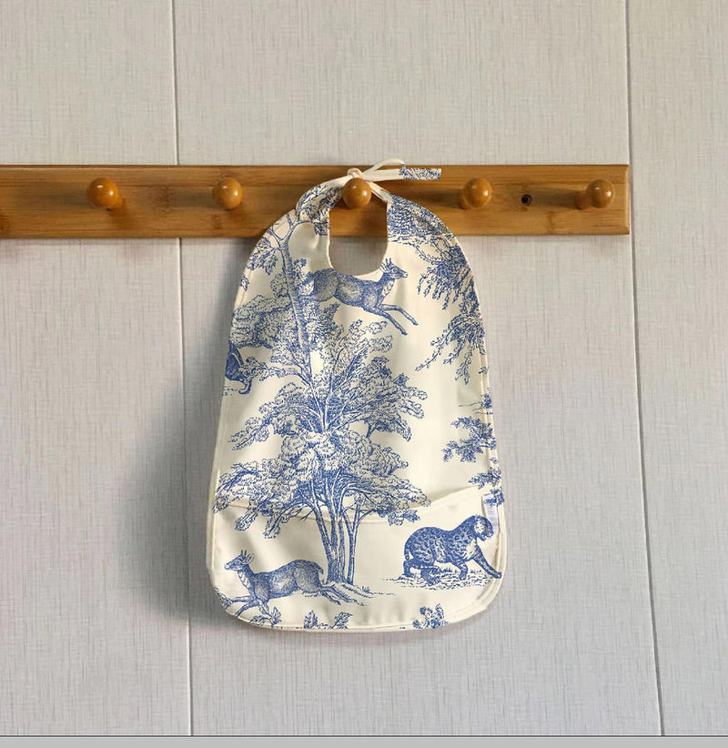 Waterproof Bib "Le Fabuleux" - Brick - Toile De Jouy Inspiration
