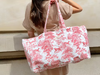 Le Maxi Cabas «Madame Pioline », Brique Rosé Inspiration Toile De Jouy