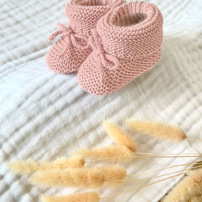 Les Choupinets - Powder Pink - Newborn Booties