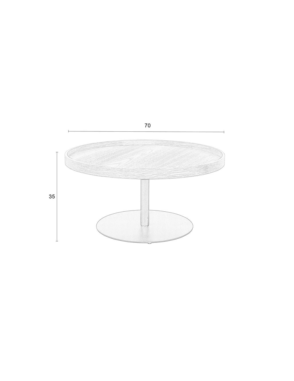 Yuri L - Side Table - Oak Veneer - Oak/Brown
