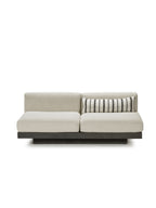Rudolph - Banc 2 Places D'intérieur - Aluminium, Bois Et Tissu D'ameublement - Bone Noir
