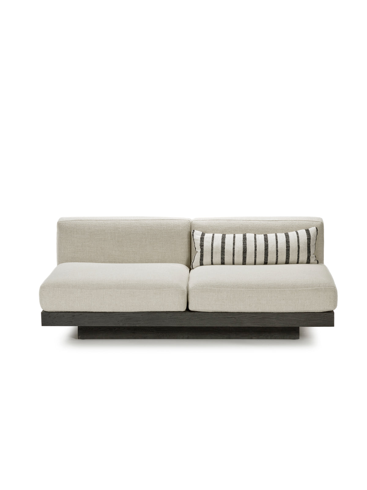 Rudolph - Banc 2 Places D'intérieur - Aluminium, Bois Et Tissu D'ameublement - Bone Noir