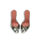 Sandales - Amina Muaddi Alexa Glass 95 Snake - Green