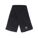 Bufanda de punto con pompón y gorro de canalé grueso - Negro - Unisex