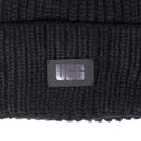 Bufanda de punto con pompón y gorro de canalé grueso - Negro - Unisex