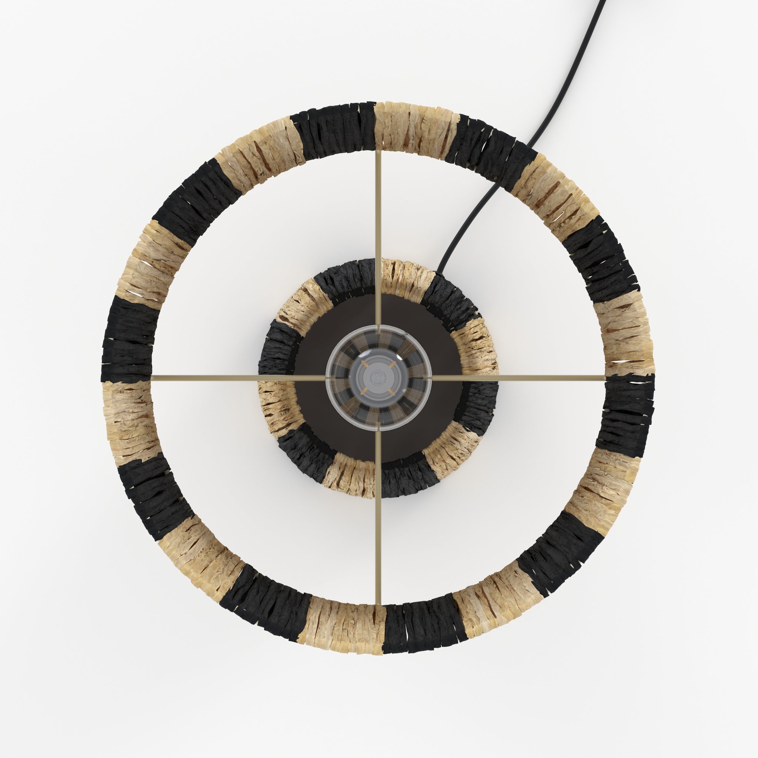 Soléa - Black Striped Palm Leaf Lamp